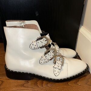 Women's Gianni Bini White Studded Ankle Boots Size 7.5